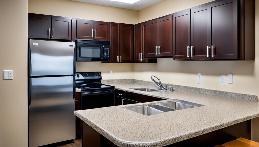 newly designed in-room kitchen
